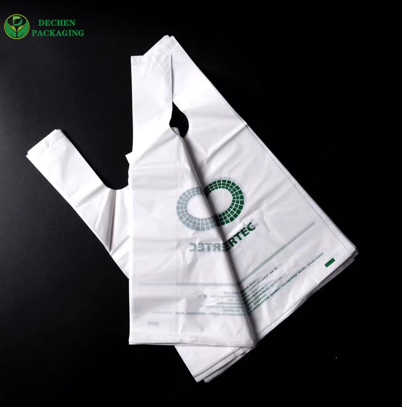 Bolsas de camiseta impresas personalizadas y bolsas de plástico de camiseta de supermercado